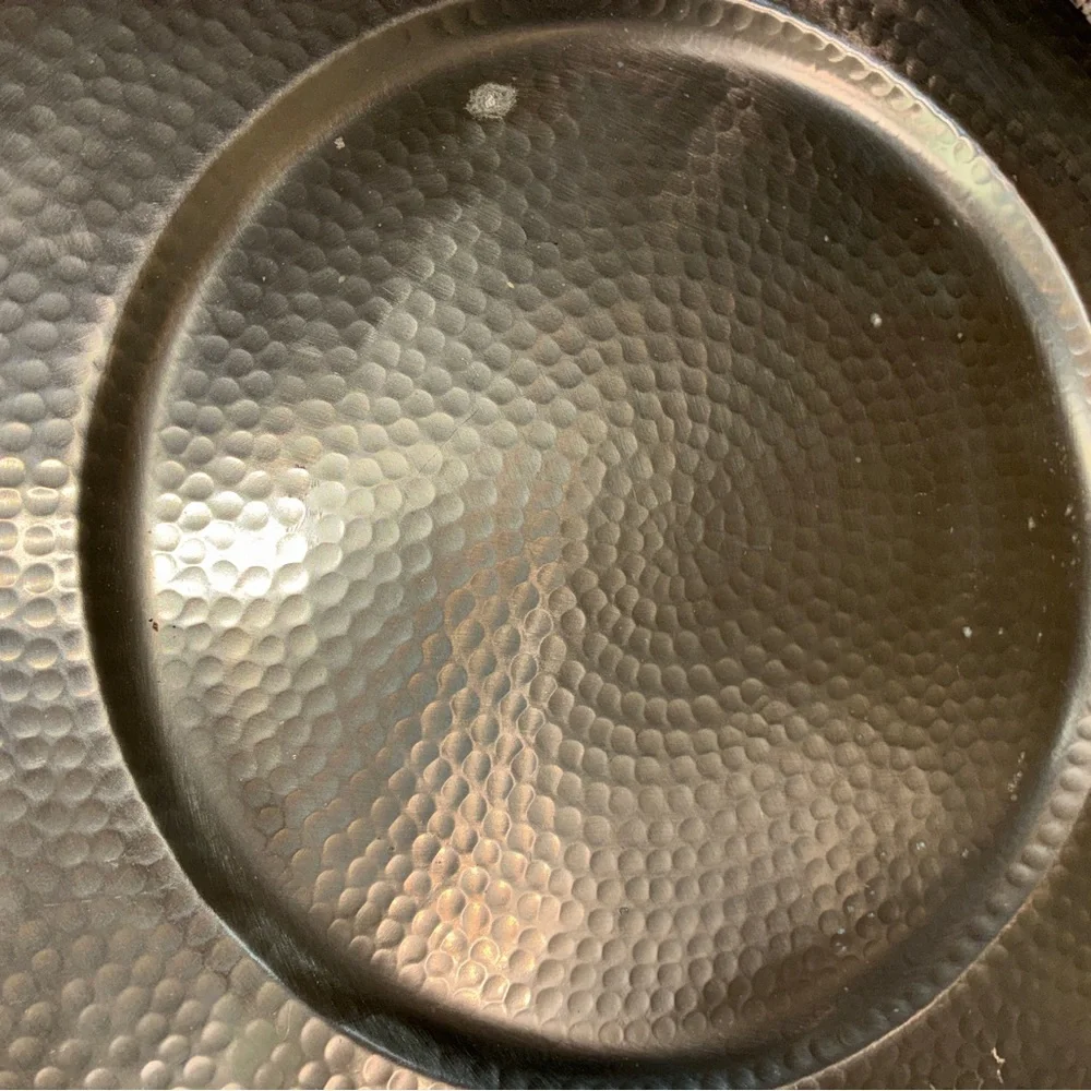 8 Pier 1 Textured Silver Decorative Charger Plate